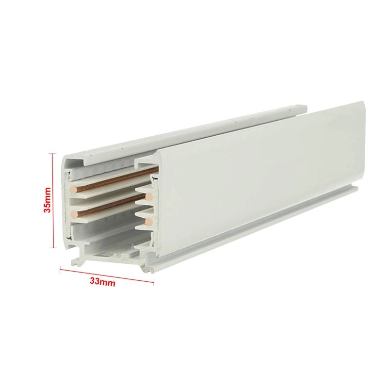 Sistema Illuminazione Binario Trifase Bianco, Binario Connettori Giunti Accessori (Binario 3M)
