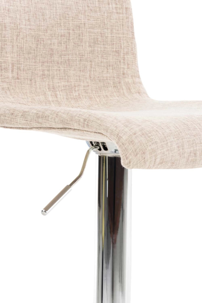 Sgabello HOVER in tessuto crema,Metallo in look cromato