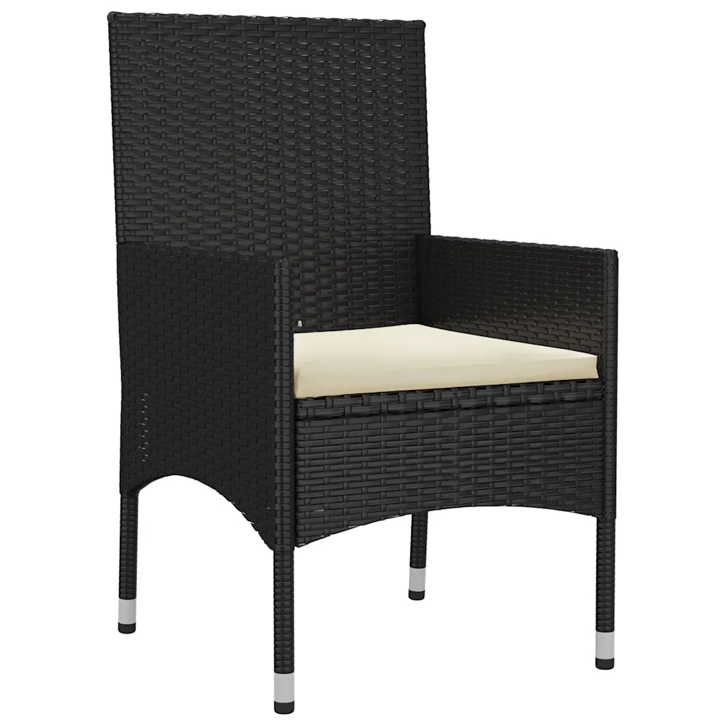 Set Mobili da Giardino 6 pz | Set Salotto da Giardino con Cuscini in Polyrattan Nero
