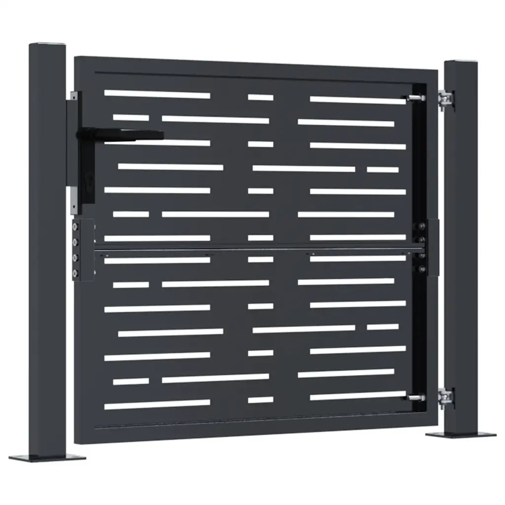 Cancello Giardino Antracite 105x80cm in Acciaio Design Quadrato