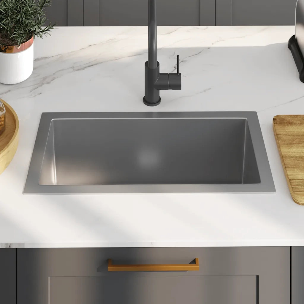Lavello da Cucina Lavorato a Mano in Acciaio Inox 51504