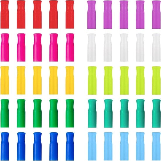Risotti in Silicone - Pacchetto da 50 pezzi - Risorzi riciclabili - Qualità alimentare - Per 1/4 pollici Risorzi in Acciaio Inossidabile - Consigli alimentari sicuri