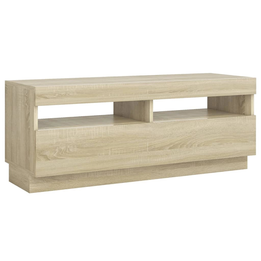 Mobile TV multimediale mensola TV credenza mobile TV sala da pranzo soggiorno camera da letto con luci LED rovere Sonoma 100 x 35 x 40 cm marrone 02_0026753