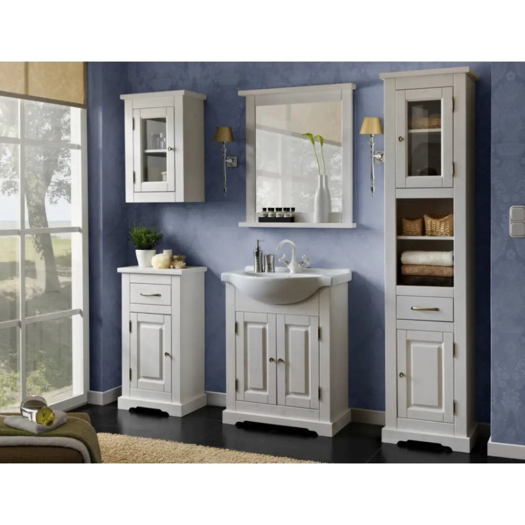 Lavabo da incasso CALMA 65 cm in ceramica bianca lucida