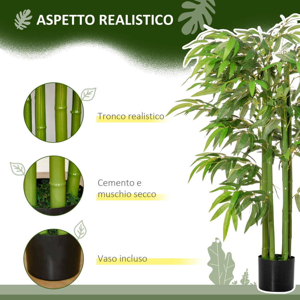 Pianta Finta Bamb¨´ Artificiale in Vaso ¨C Minimal ¨C Verde 140cm