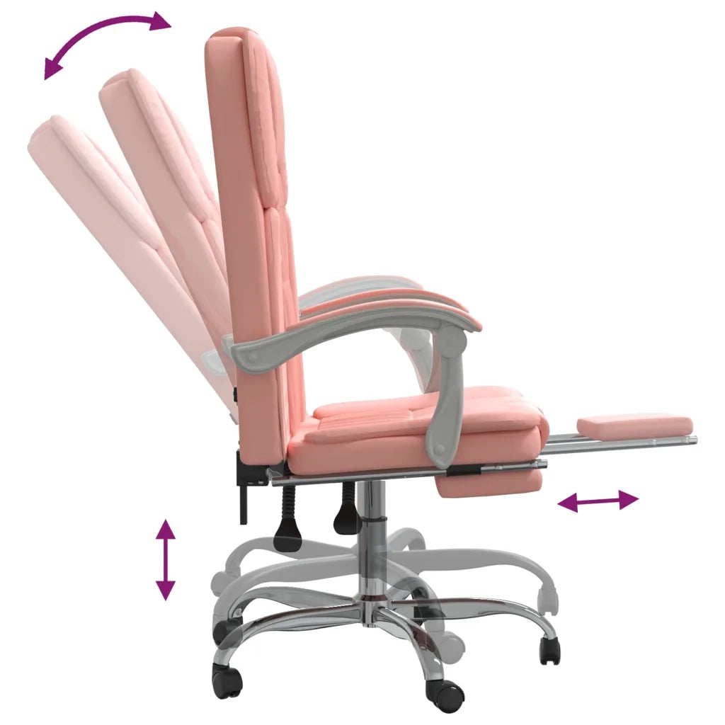 Poltrona | Sedia Relax da Ufficio Reclinabile Rosa in Similpelle
