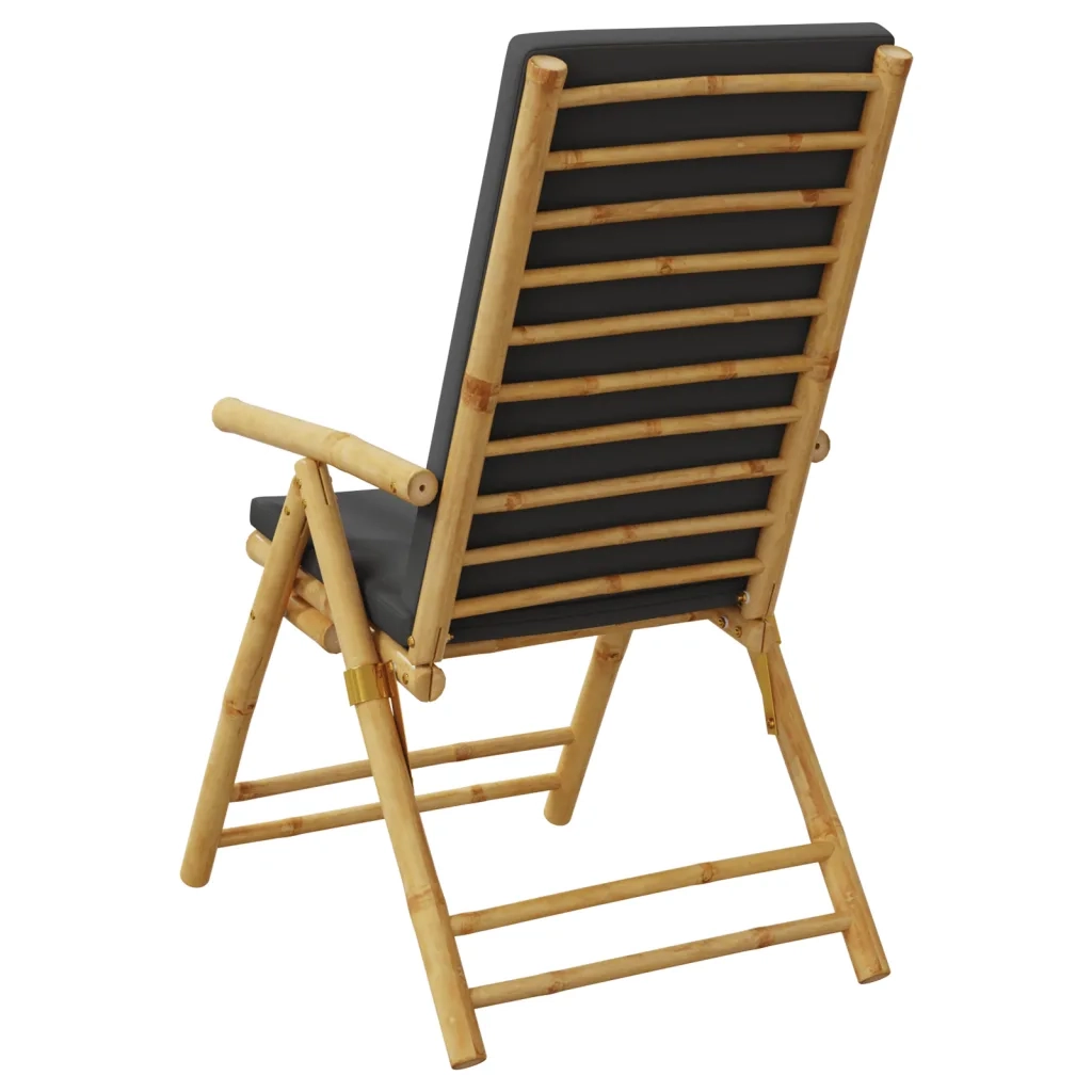 Sedie da Giardino Pieghevoli Reclinabili 2 pz | Sedie da Esterno con Cuscini Bamb¨´
