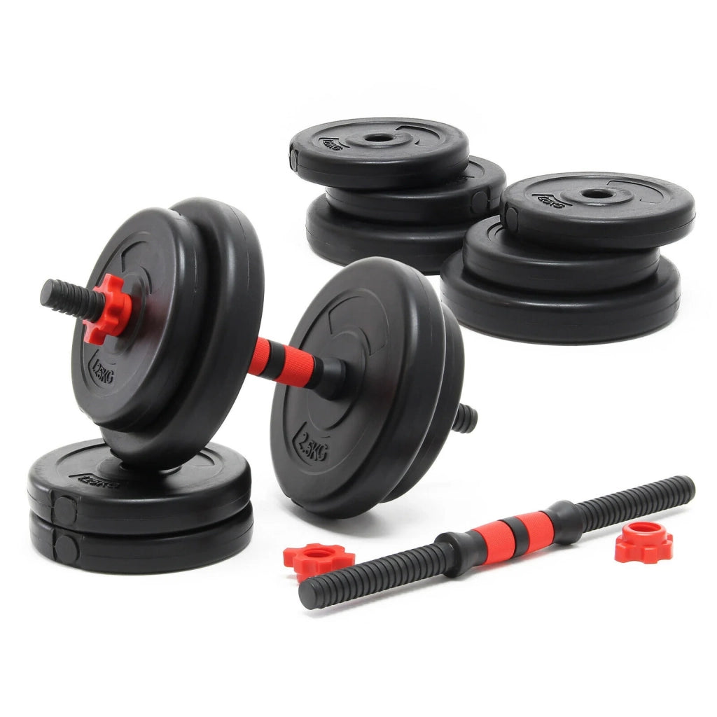 Set di manubri da 20 kg con piastre in ghisa per allenamento della forza e sollevamento pesi (16_0000845)