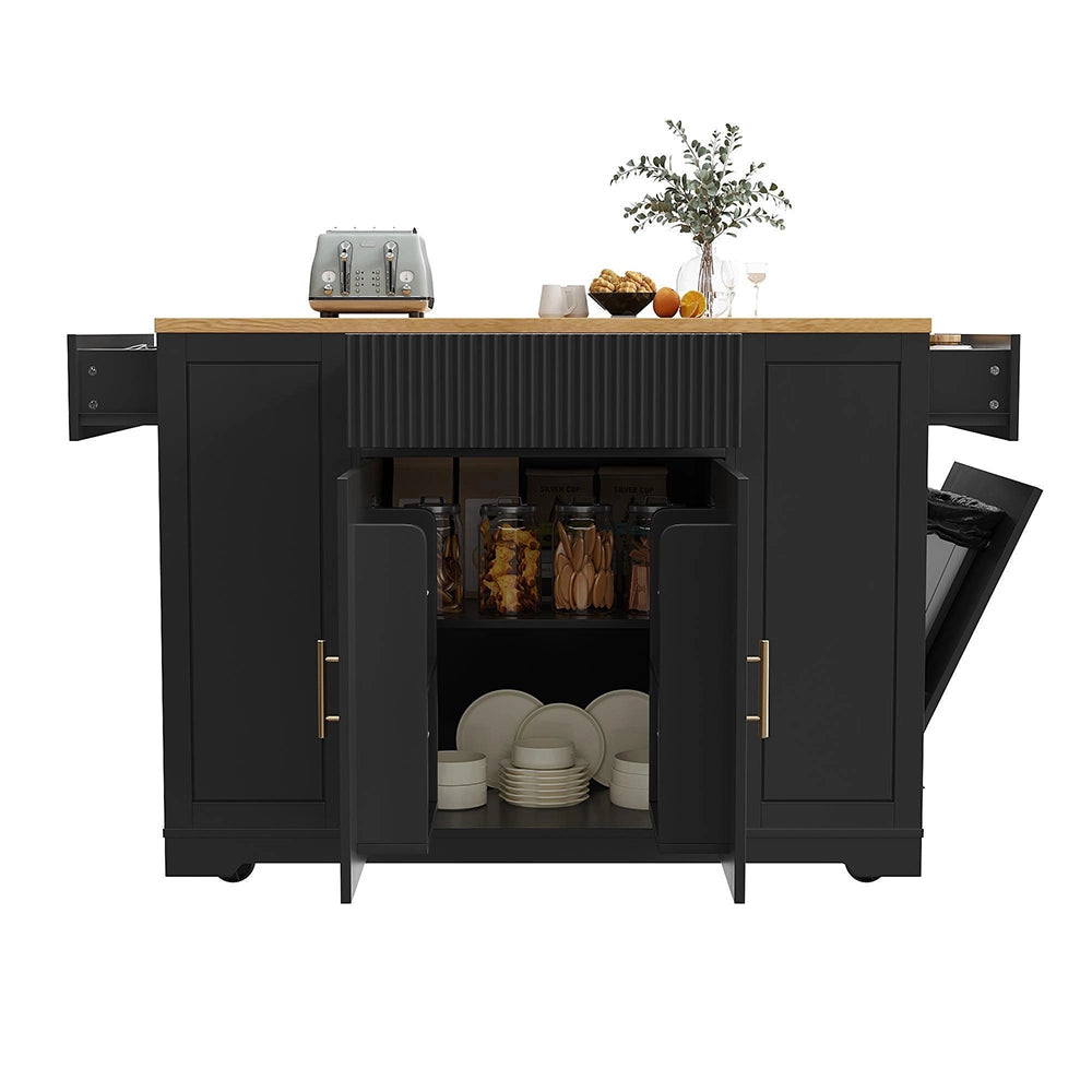 Isola cucina con pattumiera - Xylo - 120x50x92cm regolabile