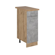 Mobiletto base per cucina R-Line Calcestruzzo/Rovere dorato 30 cm, PL Rovere Vicco