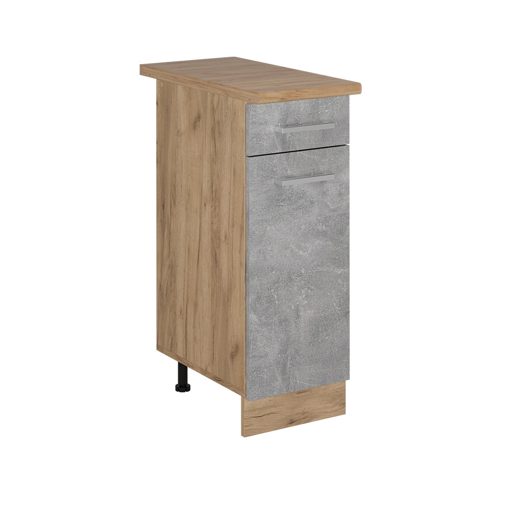 Mobiletto base per cucina R-Line Calcestruzzo/Rovere dorato 30 cm, PL Rovere Vicco