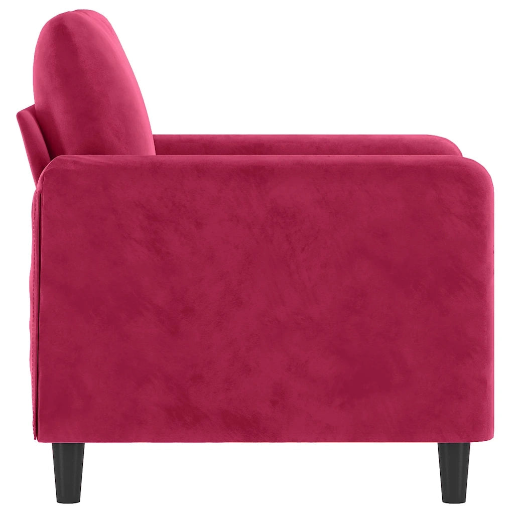 Poltrona Rosso Vino 60 cm Velluto 359426