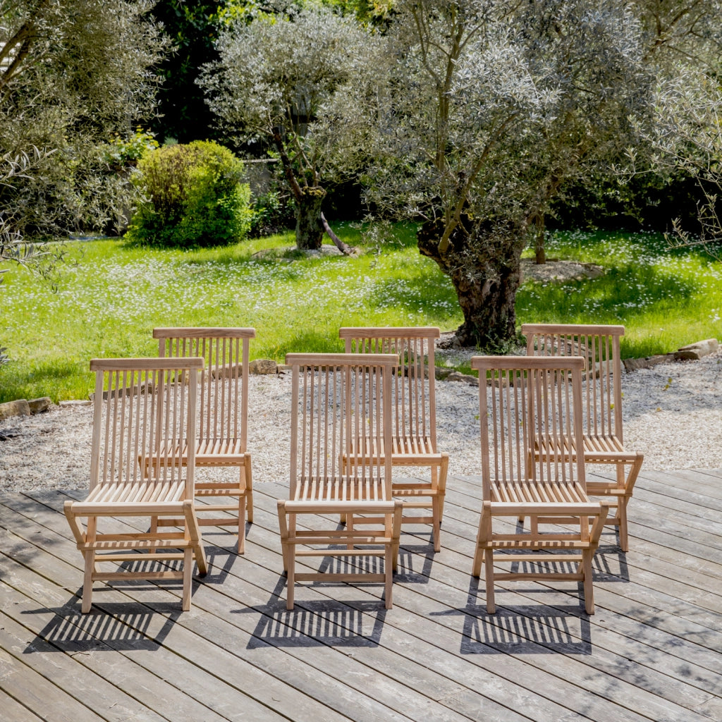 Set di 6 sedie da giardino in teak LOMBOK