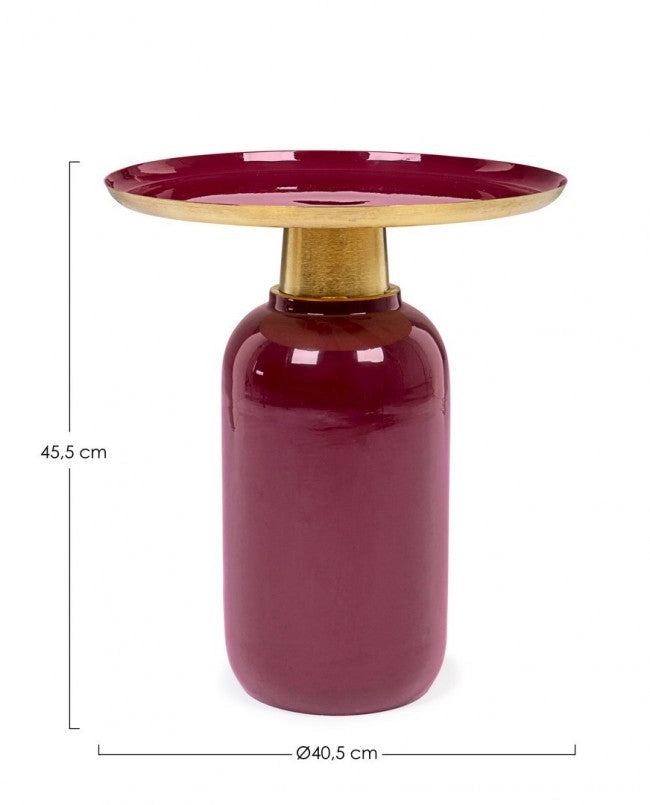Tavolino Nalima Burgundy D40.5 Rotondo in Metallo
