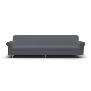 Copridivano Elasticizzato 3 Posti in Poliestere e Cotone Fashionable Grigio Scuro