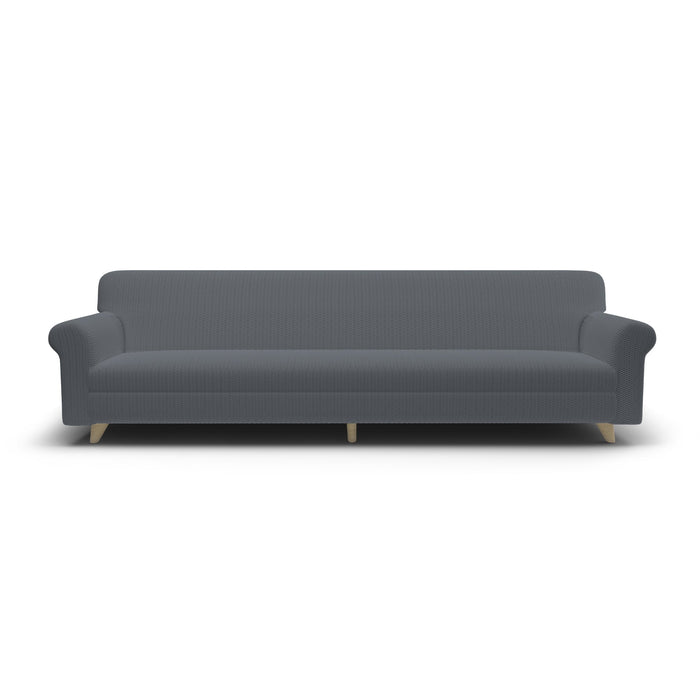 Copridivano Elasticizzato 3 Posti in Poliestere e Cotone Fashionable Grigio Scuro