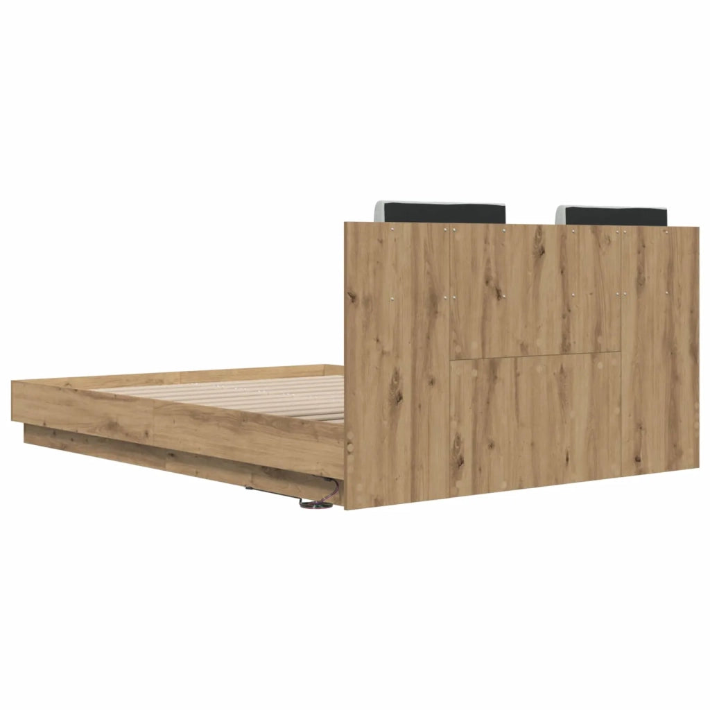 Struttura letto con testata Rovere artigianale 140 x 200 cm