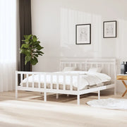Giroletto-Struttura Letto Bianco 180x200 cm Super King in Legno Massello 913507