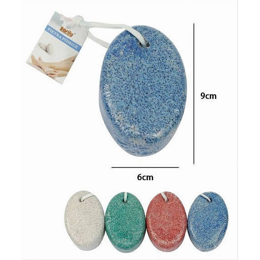 Trade Shop - Set 3 Pz Pietra Pomice Colorata Ovale Naturale Cura Piedi Calli Chiropodia 79292 -