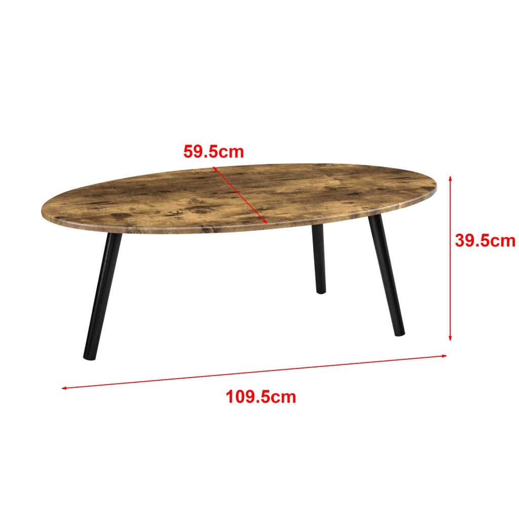 Tavolino da salotto con gambe in legno MDF 110 x 60 x 40 cm legno nero scuro 03_0006154