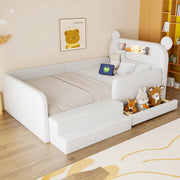 letto imbottito pelle sintetica bianco 90 x 200 cm
