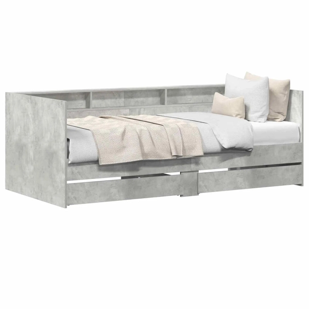 Letto Giorno con cassetto Grigio 90 x 200 cm Legno multistrato 3345120