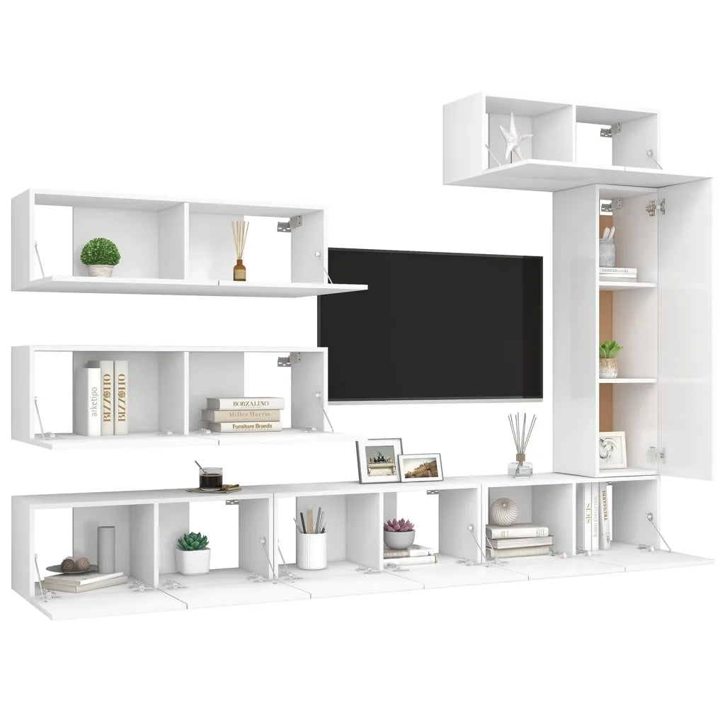 Set Mobile TV 7 pz Bianco in Truciolato cod mxl 33819