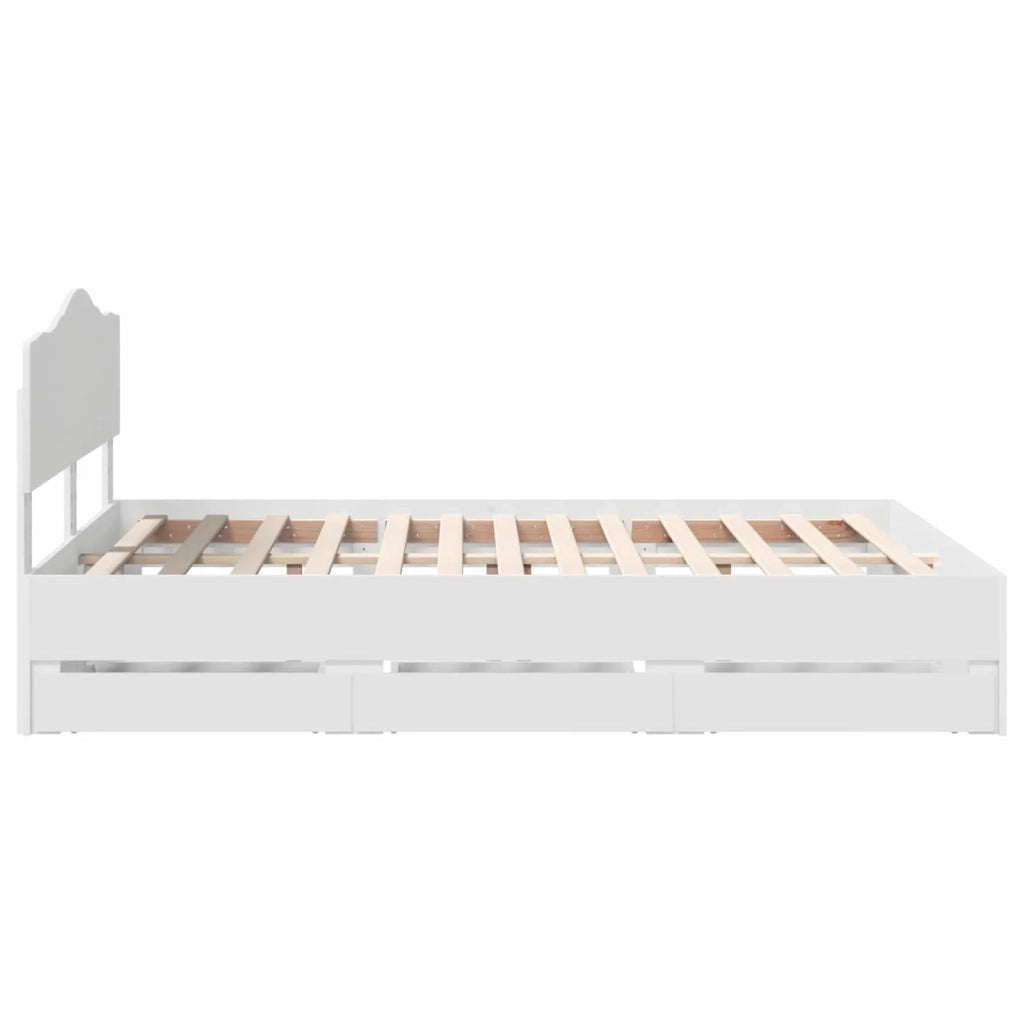 Struttura del letto Bianco 140 x 190 cm Legno Ingegnerizzato