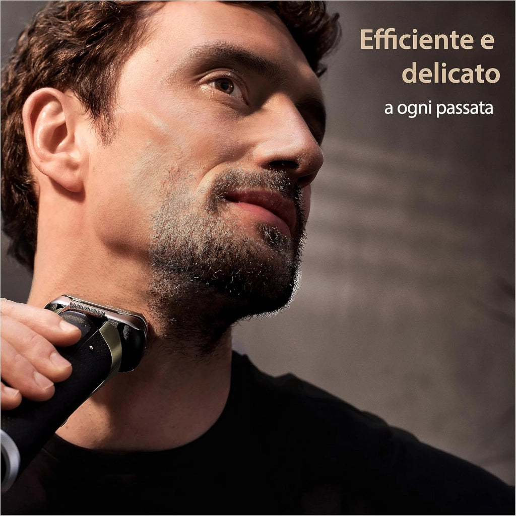 Braun Series 9 PRO+, Rasoio Elettrico, Regolabarba Uomo, Rifinitore di precisione, Custodia Viaggio, Lame Flessibili, SmartCare, Impermeabile, Batteria Litio Ion, Idea Regalo, Serie 9567cc Argento