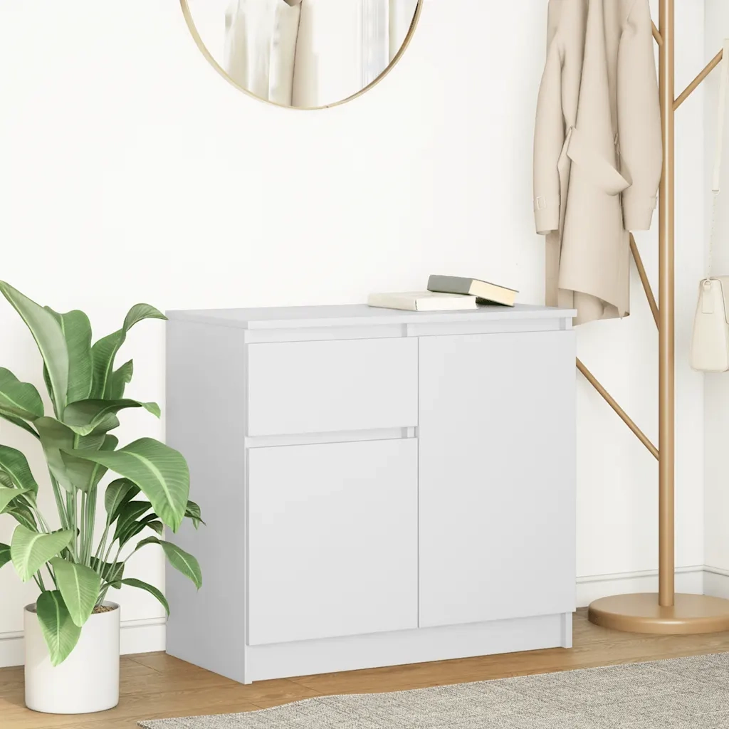 Credenza con Cassetto-Buffet-Armadio da cucina Bianco 71x35x65 cm in Legno Multistrato 417613