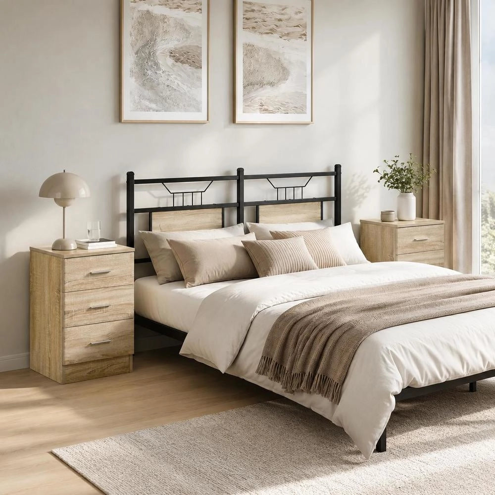 Bedside Tables 2 Pcs. Sonoma Oak 38x35x56 Cm Wood Material