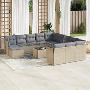Set Divano da Giardino 13 pz con Cuscini Beige in Polyrattancod mxl 111556