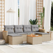 Set Divano da Giardino 7 pz con Cuscini Beige Misto Polyrattancod mxl 89095