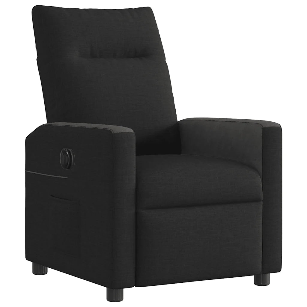 Poltrona Elettrica Reclinabile Nera in Tessuto 3324040