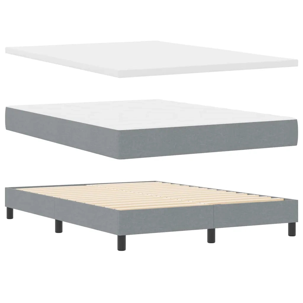 Letto a molle con materasso Grigio chiaro 140 x 190 cm Tessuto 3342282