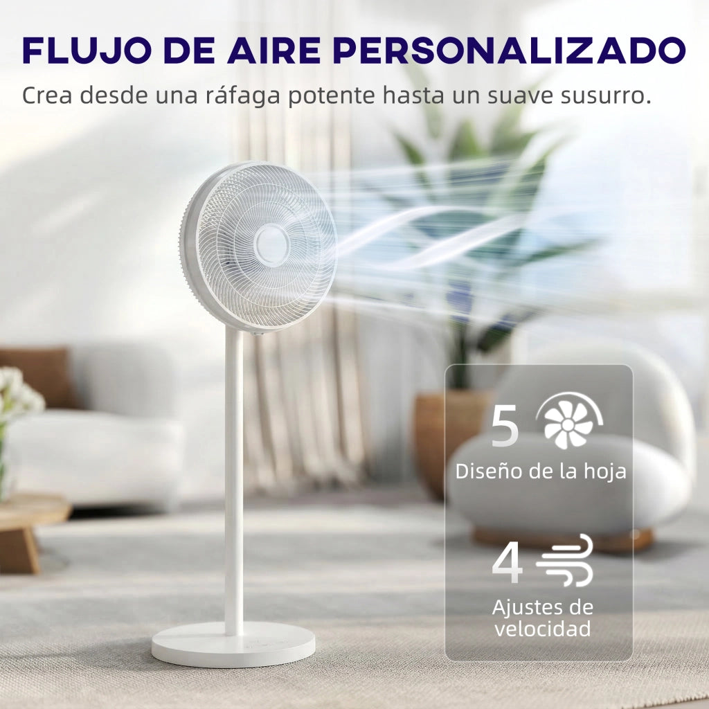 Ventilatore a Pedestallo con Telecomando ¨C zephmum ¨C Altezza Regolabile, 4 Velocit¨¤, Oscillazione 80¡ã, Timer 10H, LED, Bianco