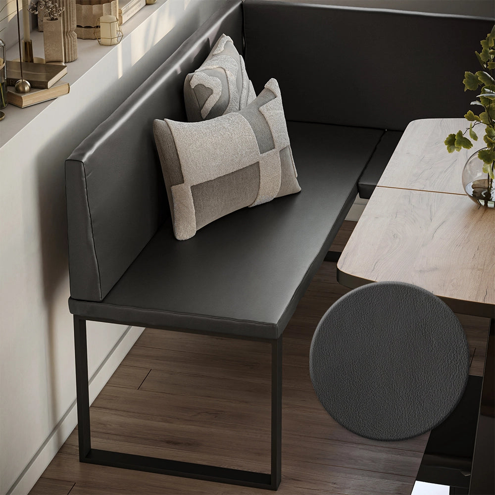 Vicco panca ad angolo Nero 120 x 150 cm