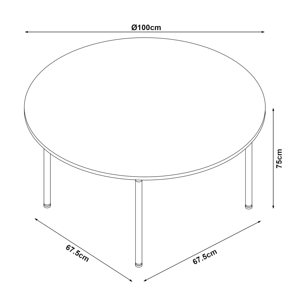 Set da Pranzo Hemnes Tavolo Rotondo Ø100 cm e 4 Sedie Tessuto Marrone Chiaro [en.casa]