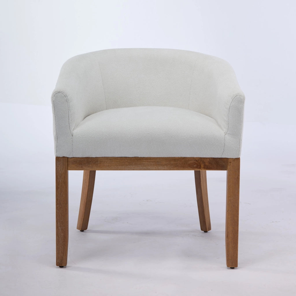 Sedia da Pranzo Imbottita con Braccioli ¨C Xylo ¨C Beige, Tessuto, Gambe in Legno