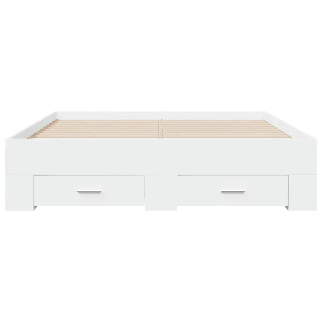 Giroletto con Cassetti Bianco 120x190 cm in Legno Multistrato