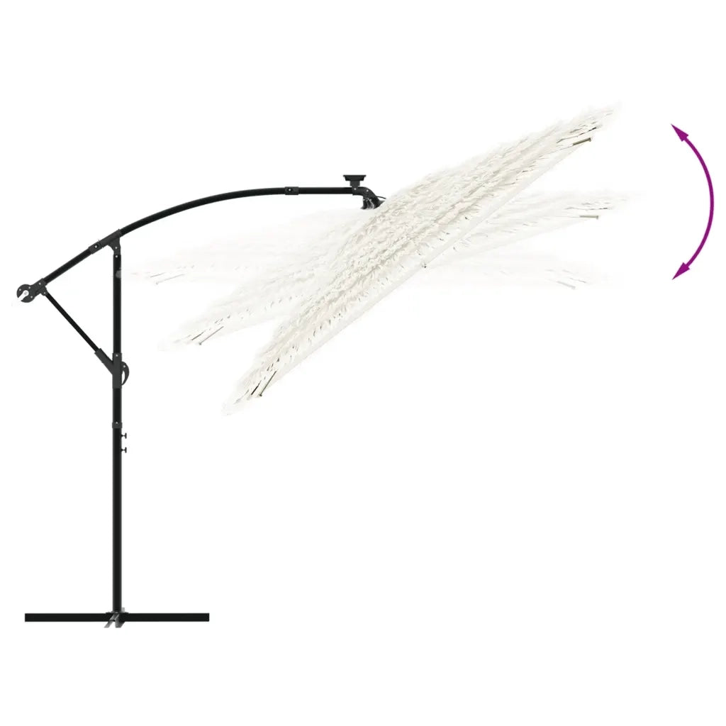 Ombrellone Giardino-Ombrello da Balcone con Palo in Acciaio Bianco 269x269x235 cm