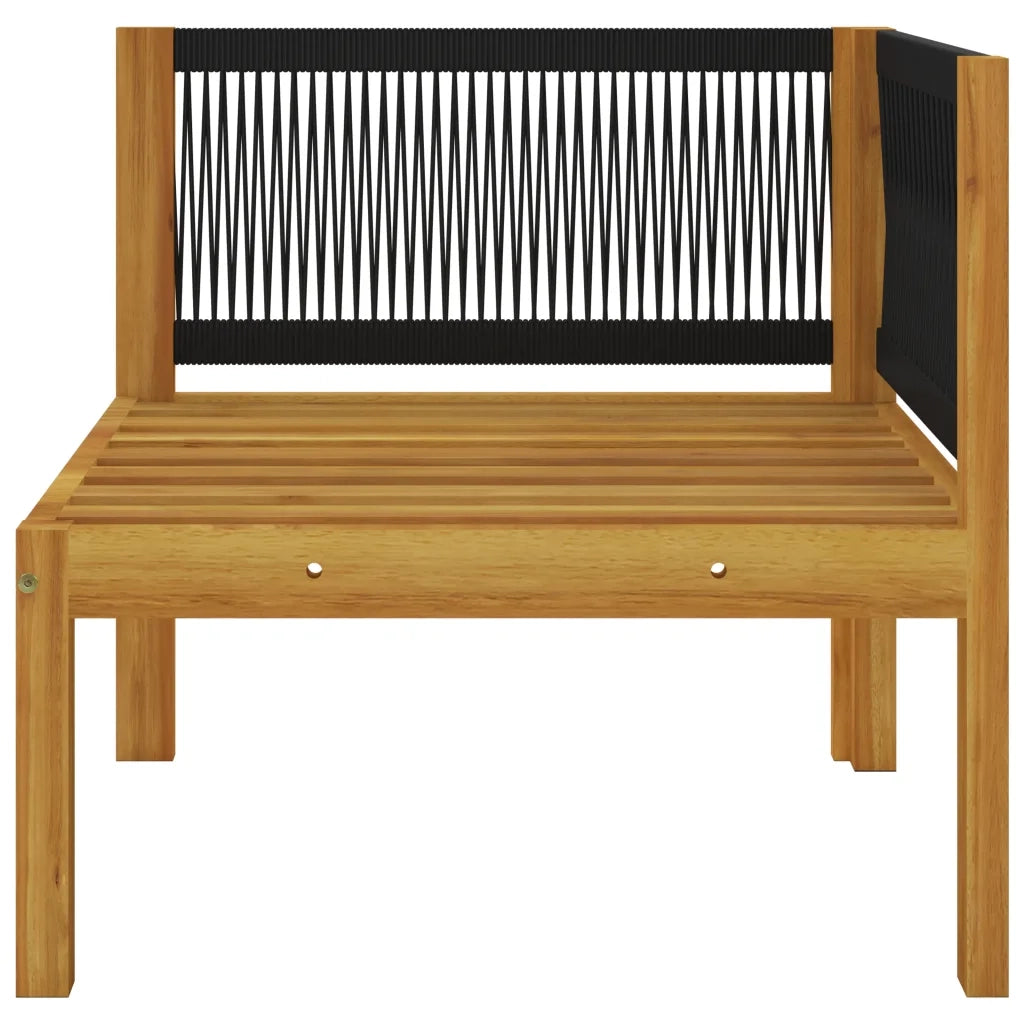 Panca da giardino a 2 posti con cuscini in legno di acacia e corda 3068853