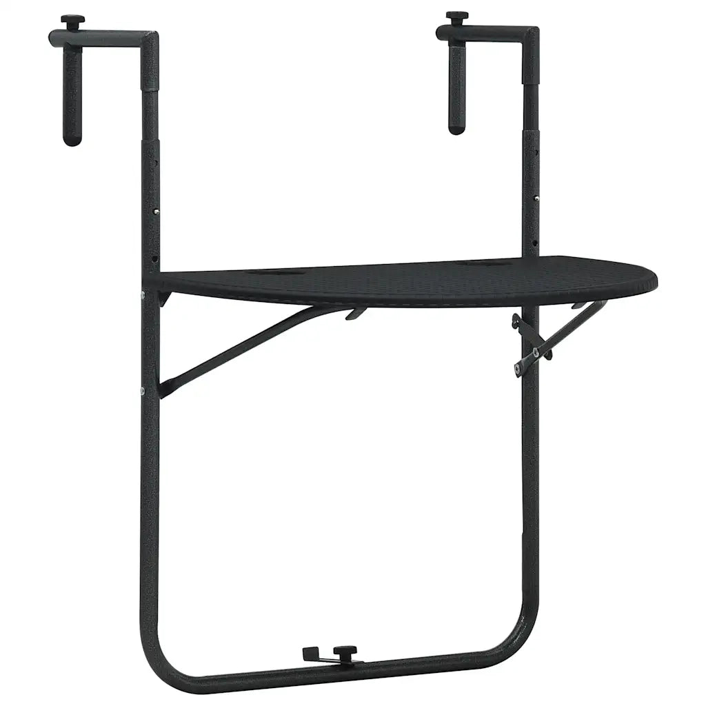 Tavolo da Balcone Pensile Nero 60x64x83,5cm Plastica Rattan cod mxl 47163