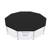 Trade Shop - Telone Copertura Per Piscine Fuori Terra In Pvc ø 305 Cm Nero Con Telaio Rotondo 58036 -