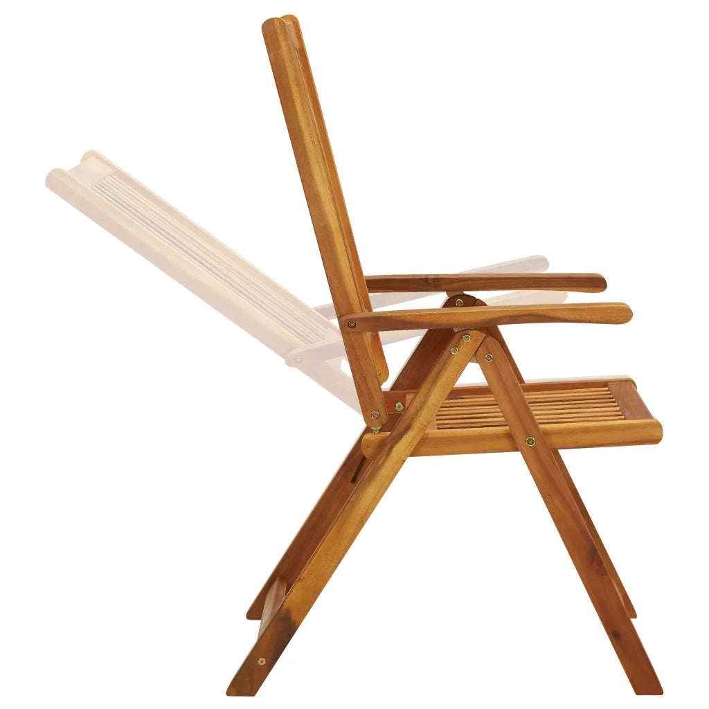 Sedie Reclinabili da Giardino 3 pz in Legno Massello di Acacia 311847