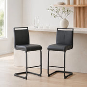 SGABELLO ALTO Set da 2 pezzi 96,5 cm Nero PU e metallo