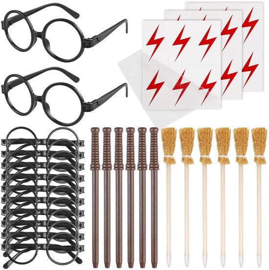 Set di accessori per festa 42 pezzi - pennelli a pennello - pennelli a stella - cornici rotonde - disegni a flash - legno di pioppo di alta qualità - articoli da festa