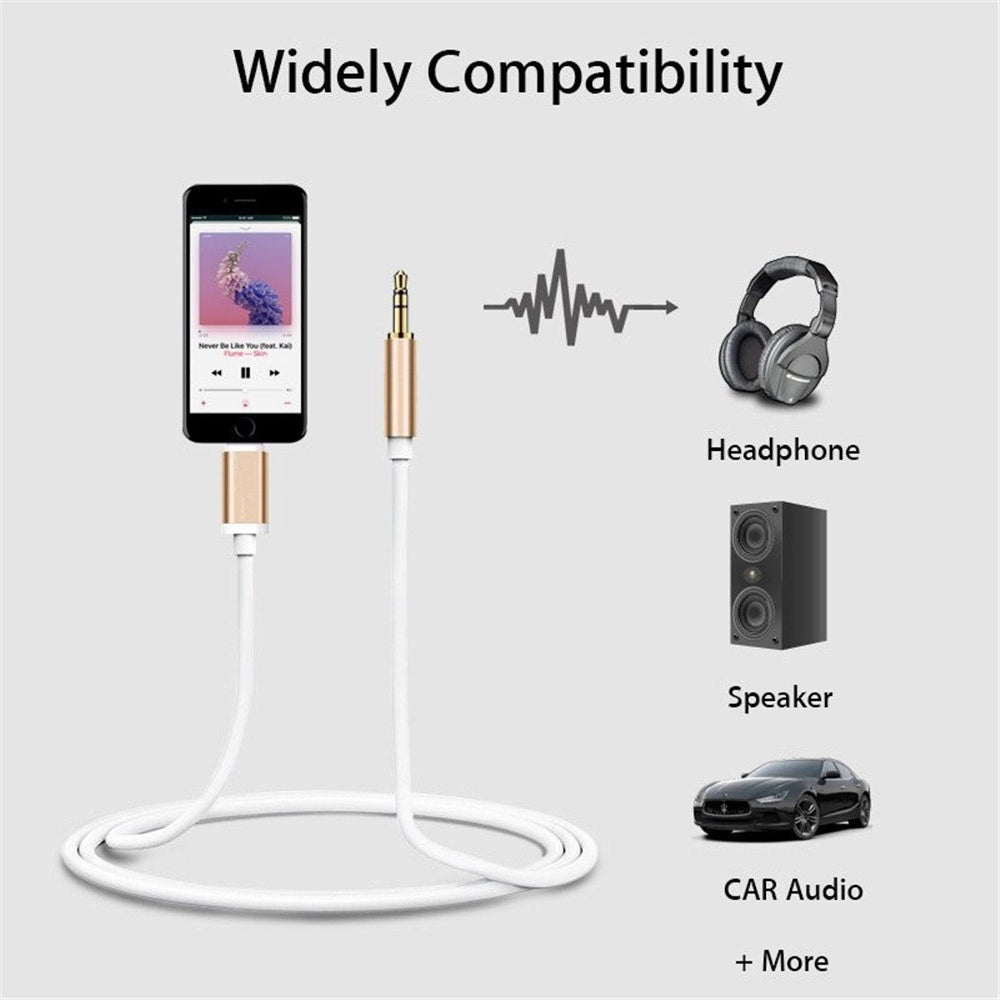 Trade Shop - Cavo Audio Adattatore Iphone 7 E 7 Plus Aux Jack Lightning A 3,5 Mm Maschio -