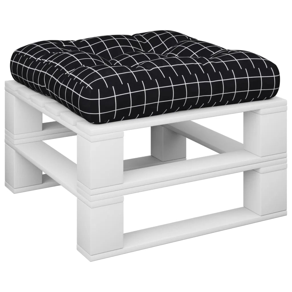 Cuscino per Pallet Motivo a Quadri Nero 60x60x12 cm in Tessutocod mxl 70389
