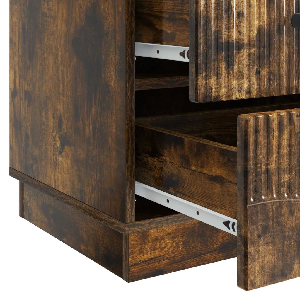 Armadio da Notte con cassetto Rovere Fumo 43 x 41 x 63,5 cm 895250